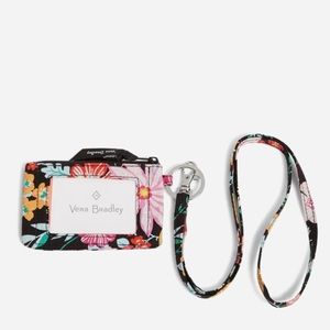 Vera Bradley Factory Style Zip ID & Lanyard Tangerine Twist nwt